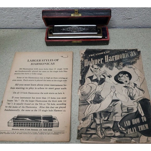 HOHNER Super Chromonica Chromatic Harmonica Key C Box & 2 Books - Picture 1 of 12